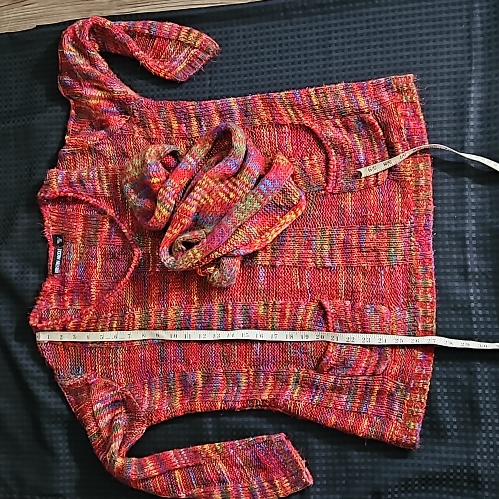 Kristin Nicole, acrylic, red, multicolored,  sweater with matching scarf,  2X - Picture 12 of 13